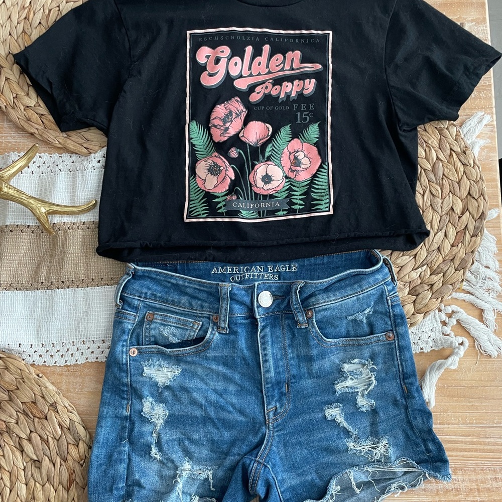Crop Top/ High Waisted Shorts Outfit